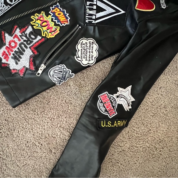 Leather Jacket with Patches - Picture 4 of 4